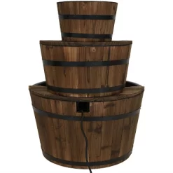 Sunnydaze Decor Sunnydaze 30"H Electric Wood Rustic Farmhouse Style 3-Tier Barrel Outdoor Water Fountain -Quality Garden Outdoor Store GUEST c7dd8742 0338 451e ad59 d1e1f64263bd