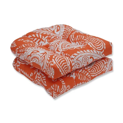 Set Of 2 Outdoor/Indoor Wicker Seat Cushions Addie - Pillow Perfect 4 Set Of 2 Outdoor/Indoor Wicker Seat Cushions Addie - Pillow Perfect - Image 4