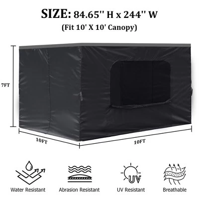Aoodor Canopy Sidewall Replacement With 2 Side Zipper And Windows For 10' X 10' Pop Up Canopy Tent (Sidewall Only) 3 Aoodor Canopy Sidewall Replacement With 2 Side Zipper And Windows For 10' X 10' Pop Up Canopy Tent (Sidewall Only) - Image 3