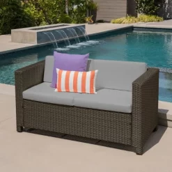 Puerta Wicker Loveseat - Brown/Gray - Christopher Knight Home -Quality Garden Outdoor Store GUEST c8ec212e a6e0 4823 b407 48e1a90f22da
