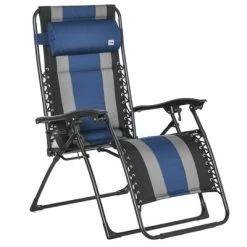Outsunny XL Oversize Zero Gravity Recliner, Padded Patio Lounger Chair, Folding Chair With Adjustable Backrest, Cup Holder And Headrest For Backyard, Poolside, Lawn -Quality Garden Outdoor Store GUEST ca80cee9 c073 44eb a6fe 9e726e5b2a4b