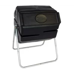 FCMP Outdoor 37 Gallon 1 Piece Single Chamber Roto Tumbling Composter Outdoor Elevated Rotating Garden Compost Bin, Black -Quality Garden Outdoor Store GUEST ca903c6d 79c8 40c0 9a5c 5fdaac506f2e