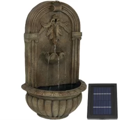 Sunnydaze Decor Sunnydaze 27"H Solar-Powered Polystone Florence Outdoor Wall-Mount Water Fountain -Quality Garden Outdoor Store GUEST cac1aa9d ec00 4385 9279 df01c667223d