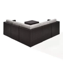 Palm Harbor 6pc Outdoor Wicker Sectional Set - Gray - Crosley -Quality Garden Outdoor Store GUEST cb1bba82 da4d 4967 a881 0aa1d788b0e8