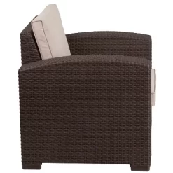 Flash Furniture Chocolate Brown Faux Rattan Chair With All-Weather Beige Cushion 15 Flash Furniture Chocolate Brown Faux Rattan Chair With All-Weather Beige Cushion -Quality Garden Outdoor Store GUEST cbce8549 e756 472d 9d33 97e2e6e53bd6
