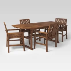5pc Slatted Extendable Acacia Wood Patio Dining Set - Saracina Home 20 5pc Slatted Extendable Acacia Wood Patio Dining Set - Saracina Home -Quality Garden Outdoor Store GUEST cc50b929 1d11 42ba bbdf 3a0193ac6925