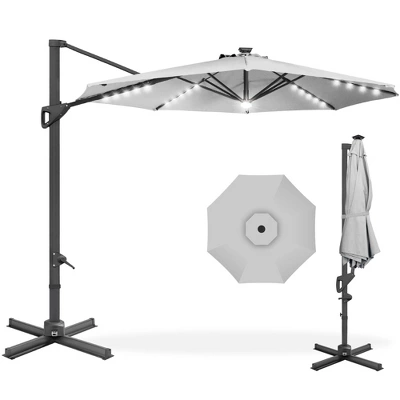 Best Choice Products 10ft 360-Degree Solar LED Cantilever Patio Umbrella, Outdoor Hanging Shade W/ Lights 13 Best Choice Products 10ft 360-Degree Solar LED Cantilever Patio Umbrella, Outdoor Hanging Shade W/ Lights - Image 13