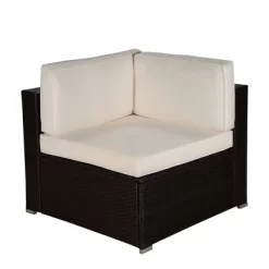 5pc Outdoor Rattan Wicker Conversation Set - Brown/Beige/Red - GODEER -Quality Garden Outdoor Store GUEST cc8df49a 9657 4ac4 856b 8b36485116d9