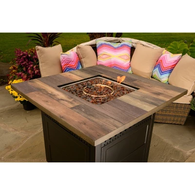 Endless Summer The Harris 38" Square LP Gas Outdoor Fire Pit With Faux Wood Mantel Brown 1 Endless Summer The Harris 38" Square LP Gas Outdoor Fire Pit With Faux Wood Mantel Brown