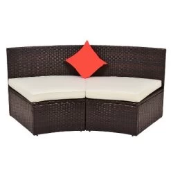 4pc Wicker Half-Moon Patio Set With Cushions - Brown/Beige - GODEER 36 4pc Wicker Half-Moon Patio Set With Cushions - Brown/Beige - GODEER -Quality Garden Outdoor Store GUEST cdbf512c 9a70 4797 b865 bd3d38b541fb