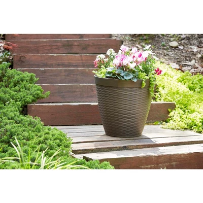 15" Jamaica Wicker Planter, Dark Coffee - Southern Patio 1 15" Jamaica Wicker Planter, Dark Coffee - Southern Patio