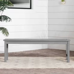 Ravenscroft Modern Boho Acacia Wood Slat Top Outdoor Dining Bench - Gray Wash - Saracina Home -Quality Garden Outdoor Store GUEST ce52635a 6f20 41d2 9ffc 8f6d710ef542
