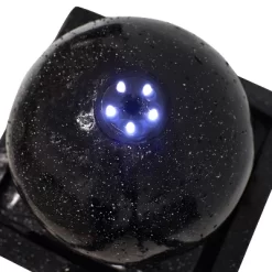 Sunnydaze Decor Sunnydaze Outdoor Polyresin Solar Powered Black Ball Water Fountain Feature With LED Light - 30" - Black -Quality Garden Outdoor Store GUEST ced86ccb 1697 44d6 9671 c8992422b73b