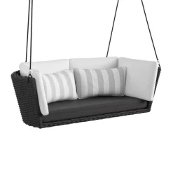 Sally Loveseat Swing With Cushion - Gray/Black - Novogratz -Quality Garden Outdoor Store GUEST cf288900 8817 47a9 86ac 1a46d70daa5e