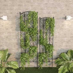 Garden Trellis - Set Of 2 Metal Panels With Decorative Scrolls - Fencing For Climbing Vines, Roses, Potted Plants, And Flowers By Pure Garden (Black) -Quality Garden Outdoor Store GUEST cfd40385 32f4 4598 aa5b 692c94ca71b6