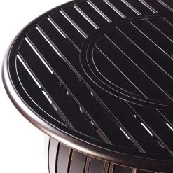 Oakland Living 5pc Deep Seating Aluminum Outdoor Patio Fire Pit Dining Set With Stripe Pattern Fire Table Copper/Gray -Quality Garden Outdoor Store GUEST d022a769 82fe 49c3 86fe 194a2fd545a7