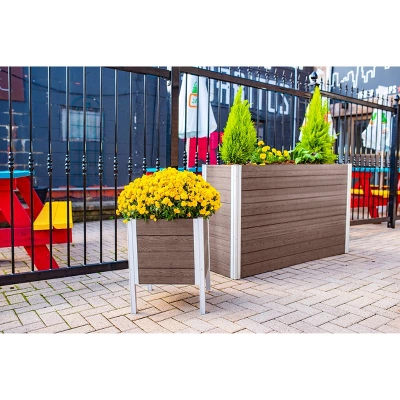 New England Arbors 17" Wide Urbana Square Raised Planter Box Espresso 1 New England Arbors 17" Wide Urbana Square Raised Planter Box Espresso