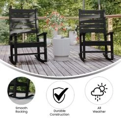 Flash Furniture Manchester Set Of 2 Contemporary Rocking Chairs, All-Weather HDPE Indoor/Outdoor Rockers 18 Flash Furniture Manchester Set Of 2 Contemporary Rocking Chairs, All-Weather HDPE Indoor/Outdoor Rockers -Quality Garden Outdoor Store GUEST d06cc951 26f8 4d34 8844 57a38bcb86d4