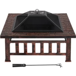Yaheetech 34in Fire Pit Table Outdoor Patio Fire Pits Square Steel Stove With Mesh Screen And Cover -Quality Garden Outdoor Store GUEST d2ee4812 7e9e 4ccf bcf2 e0559f3852c8