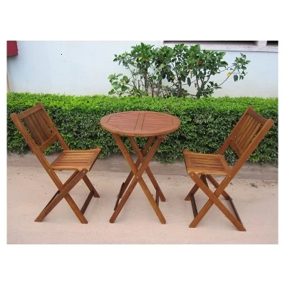 3pc Wood Patio Bistro Set - Brown - Merry Products 1 3pc Wood Patio Bistro Set - Brown - Merry Products