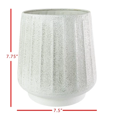 Fluted Sandy Planter White Metal - Foreside Home & Garden 4 Fluted Sandy Planter White Metal - Foreside Home & Garden - Image 4