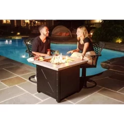 Endless Summer The Mason 30" Square LP Gas Fire Pit With Faux Wood Cement Resin Mantel Black -Quality Garden Outdoor Store GUEST d4080080 7845 4f7a a44c 24d4ef67c6bc