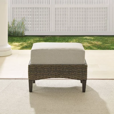 Rockport Outdoor Ottoman - Oatmeal/Light Brown - Crosley 2 Rockport Outdoor Ottoman - Oatmeal/Light Brown - Crosley - Image 2