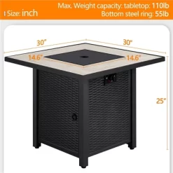 Yaheetech Gas Fire Pit Table Square With Ceramic Tabletop Outdoor 9 Yaheetech Gas Fire Pit Table Square With Ceramic Tabletop Outdoor -Quality Garden Outdoor Store GUEST d4c65409 2ad7 4e0d a5c2 b82d6988d7ff