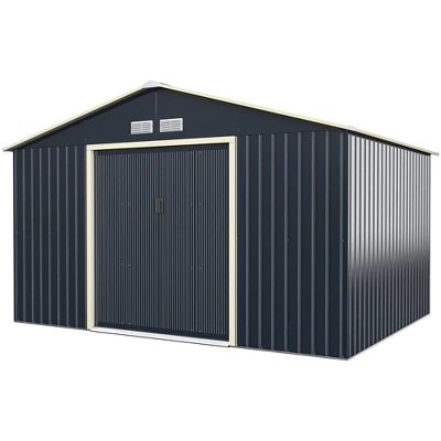 Costway Metal Storage Shed For Garden And Tools W/Sliding Double Lockable Doors 8 Costway Metal Storage Shed For Garden And Tools W/Sliding Double Lockable Doors - Image 8