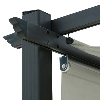 Aoodor 10 X 10 Ft Outdoor Pergola With Retractable Canopy, Aluminum Frame, 4 Pieces Patio Sun Shade Shelter For Backyard, Deck 4 Aoodor 10 X 10 Ft Outdoor Pergola With Retractable Canopy, Aluminum Frame, 4 Pieces Patio Sun Shade Shelter For Backyard, Deck - Image 4