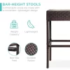 Best Choice Products 5-Piece Patio Wicker Bar Set W/ Built-In Bottle Opener, Hidden Storage Shelf, 4 Stools