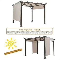 Costway 10' X 10' Pergola Kit Metal Frame Gazebo &Canopy Cover Patio Furniture Shelter -Quality Garden Outdoor Store GUEST d7729c37 15a9 465d 96bd 7350a9e4d845