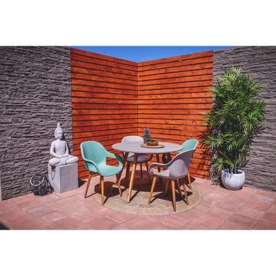 Small Round Concrete Outdoor End Table - Gray - Olivia & May 1 Small Round Concrete Outdoor End Table - Gray - Olivia & May