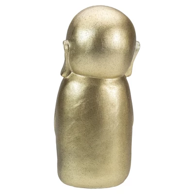 Northlight 11.5" Golden Buddhist Monk Outdoor Garden Statue 4 Northlight 11.5" Golden Buddhist Monk Outdoor Garden Statue - Image 4