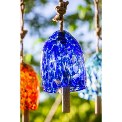 Evergreen Art Glass Speckle Deep Blue Bell Chime 2 Evergreen Art Glass Speckle Deep Blue Bell Chime - Image 2