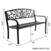Costway 50'' Patio Park Garden Bench Porch Chair Steel Frame Cast Iron Backrest