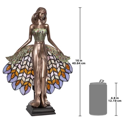 Design Toscano Peacock Priestess Tiffany-Style Stained Glass Illuminated Sculpture 6 Design Toscano Peacock Priestess Tiffany-Style Stained Glass Illuminated Sculpture - Image 6
