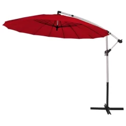 Tangkula 10 FT Patio Offset Hanging Market Umbrella Cantilever Outdoor Umbrella W/Crank & Cross Base -Quality Garden Outdoor Store GUEST d9c4e43e 09bc 45a1 8019 190ab16893d7