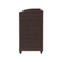 Teamson Home 39.5" Veronica Rolling Outdoor PE Rattan Bar Cart With Storage, Brown -Quality Garden Outdoor Store GUEST d9d343d8 b055 45c1 a5c5 208ad0ab44a7