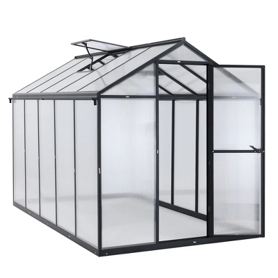 Aoodor Walk-In Greenhouse Polycarbonate Panel Hobby Greenhouses With Aluminum Frame Heavy Duty 7 Aoodor Walk-In Greenhouse Polycarbonate Panel Hobby Greenhouses With Aluminum Frame Heavy Duty - Image 7