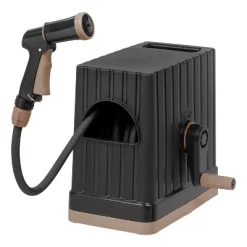 IRIS All-In-One Hideaway Sun Protective Portable And Retractable Hose Reel For 1/2" Hoses Storage Box, Black -Quality Garden Outdoor Store GUEST da5889a4 8645 4ce8 8372 b87676d7ce47