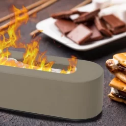 Aoodor Concrete Tabletop Fire Pit Portable Mini Small Tabletop Fireplace Rectangular Brown For Indoor & Outdoor - Bio Ethanol Fuel -Quality Garden Outdoor Store GUEST da6c756d 7ffe 4928 9b65 8c47568b6ddc