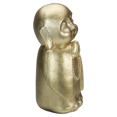 Northlight 11.5" Golden Buddhist Monk Outdoor Garden Statue 3 Northlight 11.5" Golden Buddhist Monk Outdoor Garden Statue - Image 3