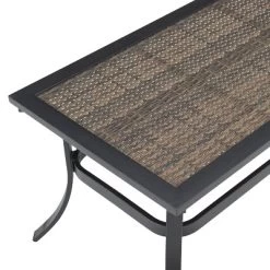 Dahlia Outdoor Tempered Glass Rectangular Coffee Table Matte Black/Brown - Crosley -Quality Garden Outdoor Store GUEST daa2ae62 b6db 4c15 889a 8e2d90b5e841