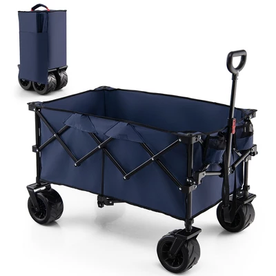 Costway Folding Collapsible Wagon Utility Garden Cart W/ Wide Wheels Adjustable Handle 10 Costway Folding Collapsible Wagon Utility Garden Cart W/ Wide Wheels Adjustable Handle - Image 10