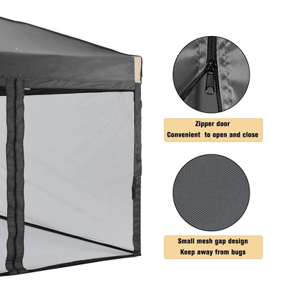 Aoodor 10' X 10' Pop Up Canopy Tent With Removable Mesh Sidewalls, Portable Instant Shade Canopy With Roller Bag 5 Aoodor 10' X 10' Pop Up Canopy Tent With Removable Mesh Sidewalls, Portable Instant Shade Canopy With Roller Bag - Image 5
