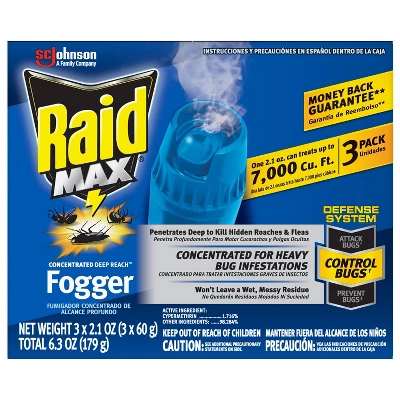 Raid Max Concentrated Deep Reach Fogger - 2.1oz/3cans 3 Raid Max Concentrated Deep Reach Fogger - 2.1oz/3cans - Image 3
