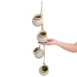 Farmlyn Creek 4 Piece Small Ceramic Window Hanging Planters For Fence, 4 Inch Pots For Succulents, Indoor, Outdoor Flowers -Quality Garden Outdoor Store GUEST db60b9e2 df19 463b bdd0 2b410d5a9d86