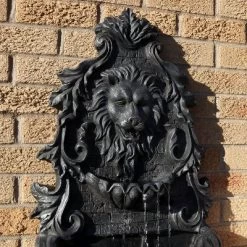 Sunnydaze Decor Sunnydaze 30"H Solar-Powered With Battery Pack Polyresin Stoic Courage Lion Head Outdoor Wall-Mount Fountain -Quality Garden Outdoor Store GUEST dbddd6c2 1f53 4302 bc1c 0168c736476a