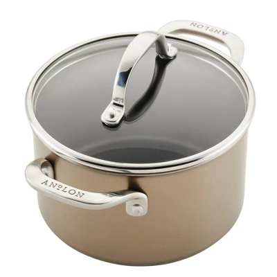 Anolon Ascend 4qt Hard Anodized Nonstick Saucepot With Lid Bronze 9 Anolon Ascend 4qt Hard Anodized Nonstick Saucepot With Lid Bronze - Image 9